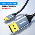 Unnlink USB C to DP 1.4 Cable 8K 4K Type C 3.1/3.2 Thunderbolt 3/4 to Displayport Adapter for Macbook Pro Samsung to TV Monitor. 
