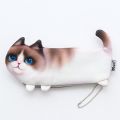 2018 NEW Kawaii Novelty Simulation Cartoon 3D Cat Pencil Case Soft Cloth School Stationery Pen Bag Gift For Girl Boy Student. 
