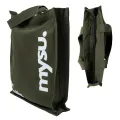 MYSU Heavy Duty Brown Eco Friendly Large Canvas Tote Bag with Zipper - 14.5 inches (L) * 3 inches (W) * 16 inches (H) - Holds up to 15kg. 