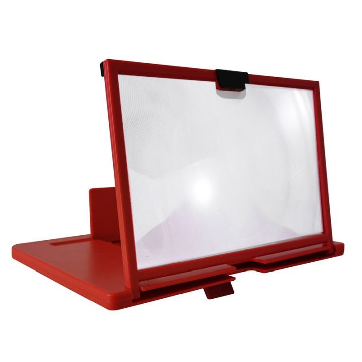 Mobile Phone Screen Magnifier 12 Inch with Game Red Desk Holder
