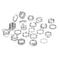 22pcs Set Vintage Hollow Heart Butterfly Rings Set For Women Metal Silver Color Encounter. 