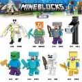 PinShang My World Lego Minecraft Minifigures Steve Alex Zombie Iron Golem Enderman Model Building Blocks. 