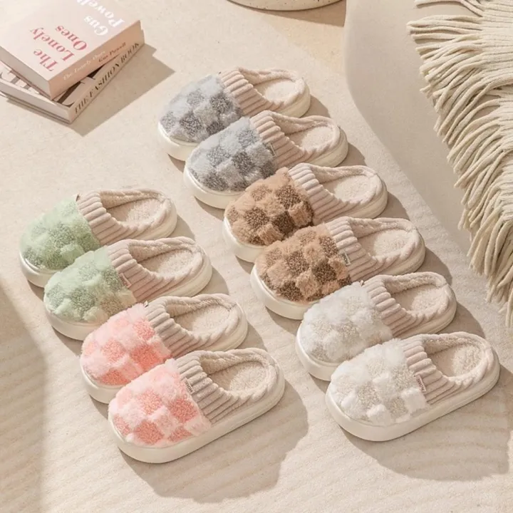 Plaid%20Cotton%20slippers%20Soft%20Plush%20Plaid%20slippers%20Winter%20slippers%20for%20Home%20Indoor%20Couples%20Winter%20Men%20Women%20-%20Image%202