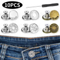 10pcs 17 Mm Seamless Metal Jeans Stud Button Replacement Adjustable Pin Instant Jeans Button. 