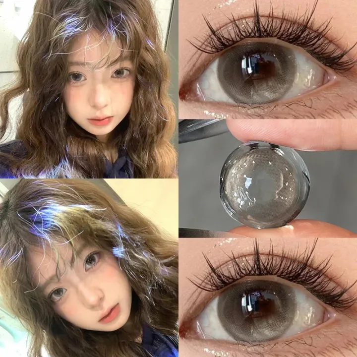 ZEBF--YIMEIXI%201%20Pair%20Colored%20Contacts%20Lenses%20with%20Myopia%200%20to%20-8.00%20Degree%20Large%20Eyed%20Black%20Lenses%20Soft%20Korean%20Lenses%20Natural%20Lenses%20-%20Image%202