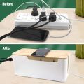 Cable Box Organizer, 12.2X5.5X5.1 Inches Anti-Dust Hide Wires Box with 15 Cords Organizers Cable Management Box. 