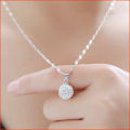 PQH KONG Jewellery Original 925 Sterling Silver Necklace Women Men Transfer Beads Pendant Pure Silver Pendant Jewelry Gift Set Women Birthday Rantai Leher Viral Silver 925 Lelong Rantai Leher Perempuan Silver. 