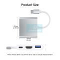 DoomHot USB C HUB to HDMI Adapter Type-C To Hdmi + Vga 3-In-1 / 4-In-1 Hd Adapter Line To Hub Hub 3-In-1 / 4-In-1 Docking Station Google Chromebook Pixel to HDTV/Projector (Type c to HDMI). 