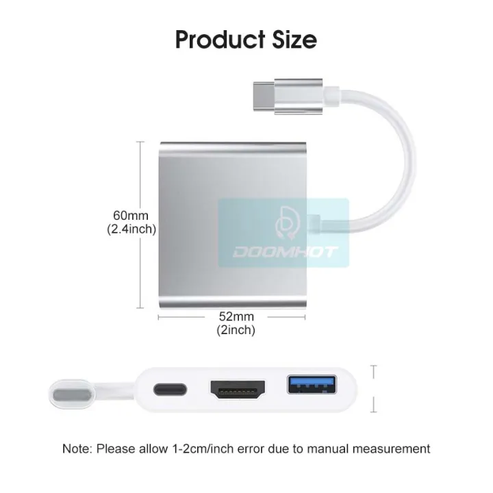 DoomHot%20USB%20C%20HUB%20to%20HDMI%20Adapter%C2%A0Type-C%20To%20Hdmi%20+%20Vga%203-In-1%20/%204-In-1%20Hd%20Adapter%20Line%20To%20Hub%20Hub%203-In-1%20/%204-In-1%20Docking%20Station%20Google%20Chromebook%20Pixel%20to%20HDTV/Projector%20(Type%20c%20to%20HDMI)%20-%20Image%207