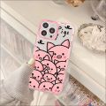 Cute Pink Pig Cartoon Phone Case For iPhone 13 14 Pro Max XS XR 12 11 Pro 13 Mini 6 7 8 Plus Soft Clear Back Cover. 