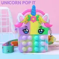 Kids Pop It Unicorn / DOLL Bag Purse Handbags Shoulder Strap Silicone Rainbow Kawaii Messenger Bag Girl Children Push Bubble Toy Gift. 