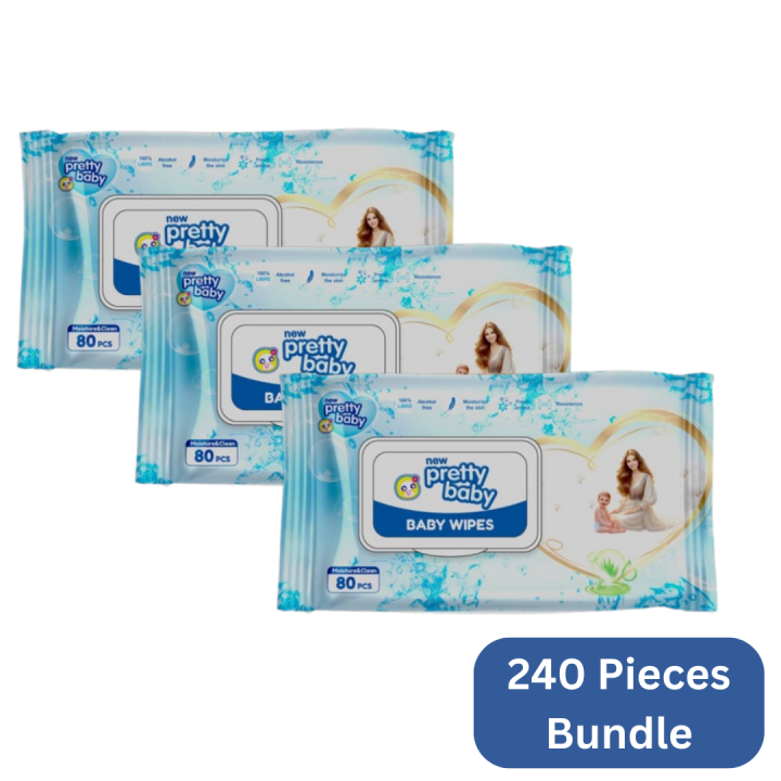 Pretty Baby | Baby Wipes | 240 Pieces Bundle