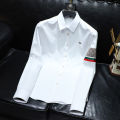 Trendy Long Sleeve Shirt Men2023Spring and Autumn New Bee Embroidered Casual Large Size Striped Contrast Color Shirt. 