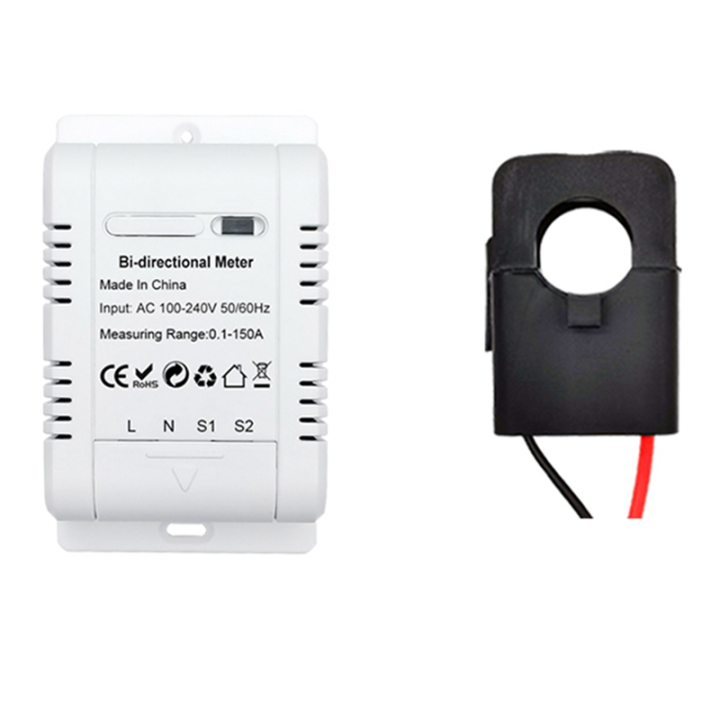 Tuya Smart Bi Directional WiFi Energy Meter 150A Clamp Current Sensor ...