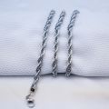 Rope Chain 5MM Stainless Steel Mens Sterlin Necklace Silver Chain for Men Luxury Design Fashion Wedding Engagement Jewelry Gifts Boys High Grade Waterproof Fashion Jewelry Accessories Hip Hop Rock Choker. 