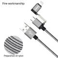 [Apple MFi Certified]Kobwa 2 in 1 Nylon Braided 2.4A High Speed Lightning Micro USB Sync Charging Cable 3ft 1m For IPhone 7 7 Plus 6s 6 Plus 5s SE 5c 5 IPad Mini Air Pro IPod and All Andriod Phone. 