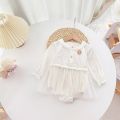 Princess Baby Girl Bodysuit Cotton Newborn Baby Clothing Cute Tulle Long Sleeves Infant Bodysuits. 