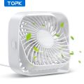 TOPK USB Desk Fan 360° Rotation Adjustment Portable Cooling Fan 3 Speed Ultra Quiet Powerful Mini Table Fans For Home OfficeUSB Fan. 