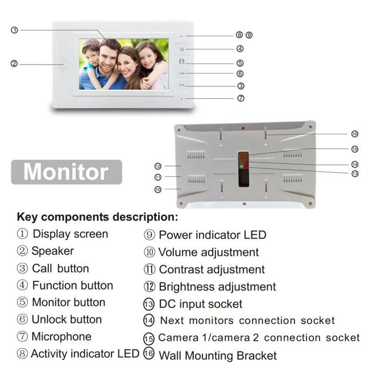Video%20Doorbell%20Dual%20Units%20Apartment%20Video%20Intercom%20ystem%201%20Night%20Vision%20Camera%207%20Inches%20Monitor%20-%20Image%207