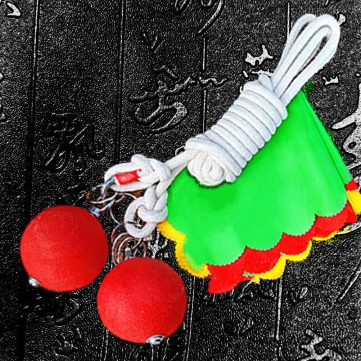 Meteor Hammer Solid Rubber Martial Arts Weapon Square Dance Middle-Aged and Elderly Fitness Double Ball Nine-Section Whip Practice Baijia Rope Whip
