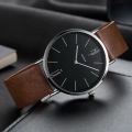 New Luxury Fashionable Design Leather Band Quartz Analog Wrist Watch For Men Gents Boys - Black Brown White TecZone LK. 