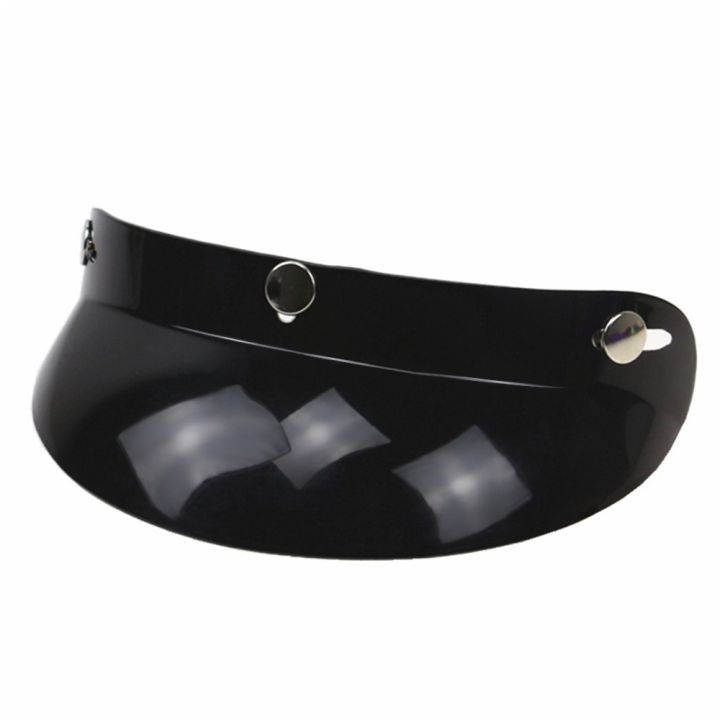 ✿Ready stock Universal Black 3-Snap Motorcycle Helmet Peak Lens Open Face Sun Shade Visor Shield