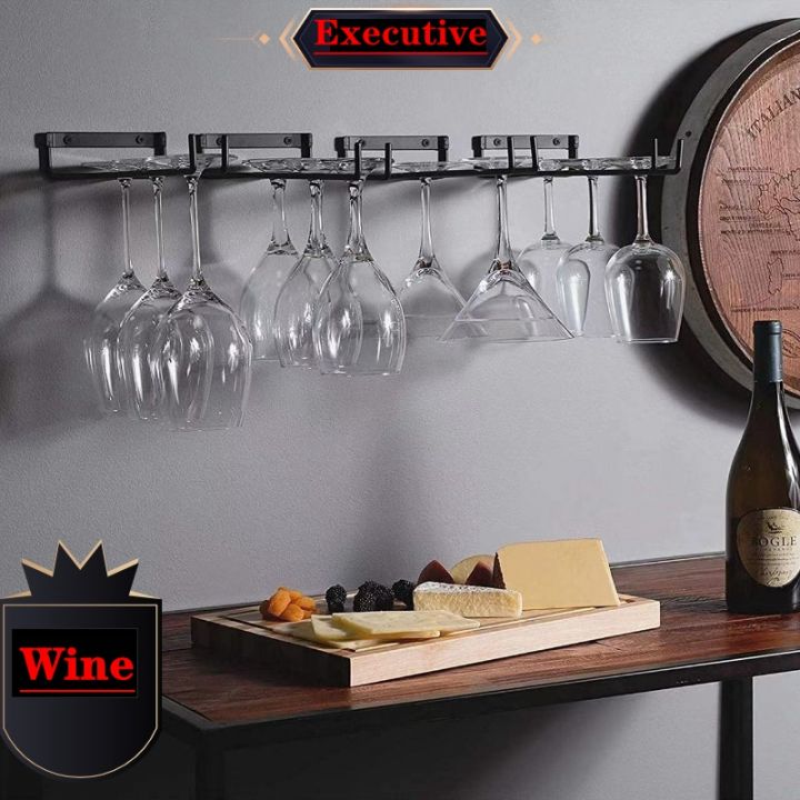 Wall Mounted Glass Holder Kitchen Storage Rack Convenient Practical High Legged Ironwork Holder Household Daily Necessities
