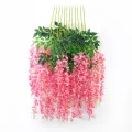 1 Piece  Vine Garland Silk Hanging Ceiling Decoration Wisteria Leaf Flower Wisteria Flower. 
