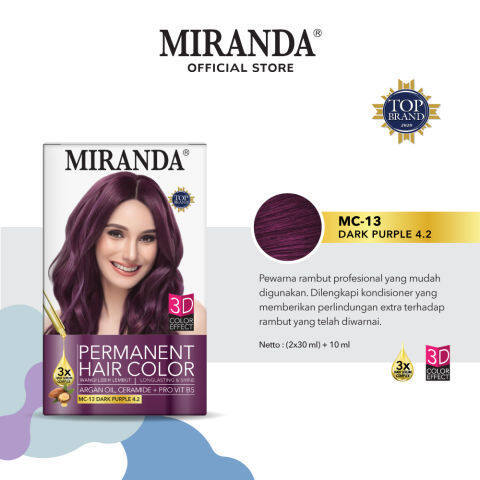 Jual MIRANDA Premium Hair Color 30ml / Cat Pewarna Rambut 3D Colour (FROM MALAYSIA)