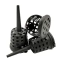 【ZOSR】10/20/30/40/50Pcs Plastic Fertilizer Basket with Lid Corrosion-Resistant Garden Fertilizer Container Mesh Box for Succulent Bonsai Orchid. 