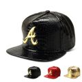 Trendy PU Crocodile Skin Hip Hop Cap For Men Women Rap Snap Back Cap Letter Flat Baseball Bonnet Homme Gold Dad Trucker Hat. 