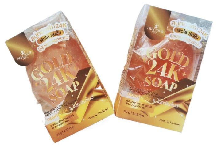 Precious Skin go4k Made in Thailand Gold 24K Soap for Face & Body - 80g
