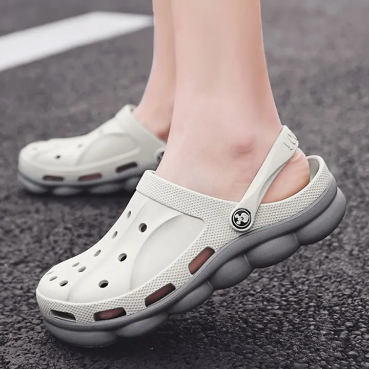 Qiken%20Summer%20Hollow%20out%20Shoes%20Men's%20Non-Slip%20Platform%20plus%20Size%20Slippers%20Bird's%20Nest%20Closed%20Toe%20Sandals%20Beach%20Shoes%20Half%20Slippers%20-%20Image%202