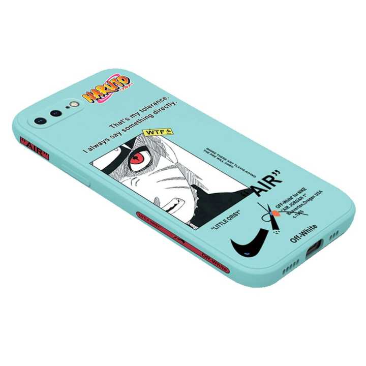 Hontinga for iPhone 7 Plus / 8 Plus Case Side Design New Anime Naruto for Boys Back Cover Soft Square Edge Pattern Liquid Silicone Trend Phone Cases