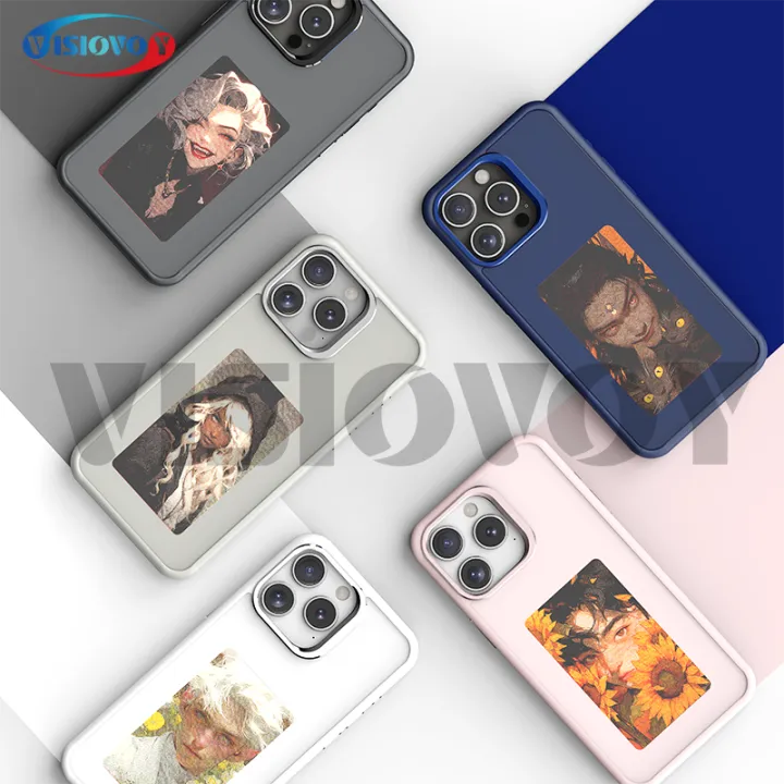 NEW%20New%20Pink%20Blue%204-Color%20Smart%20Phone%20Cases%20New%20tech%20E%20ink%20NFC%20Function%20for%20iPhone%2016%2015%2014%2013%20Pro%20Max%20DIY%20Screen%20Cases%20Phone%20Funda%20-%20Image%203