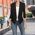 Epoch Women Formal Stylish Women's Business with Slim Fit Irregular Hem Perfect for Office Wear Anti-wrinkle Cardigan Suit Coat in Solid Colors Ideal for Formal Events on Spring Summer Autumn. 