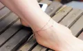 Japan And South Korea Fashion Double Love Heart Beach Anklet Titanium Steel Heart Gift Anklets For Women. 