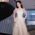 Bridesmaid Dress Champagne 2024 New Summer Senior Sisters Group Niche Long Slimming Evening Dress Dress Women. 