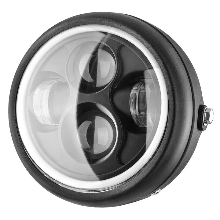 5.75in Motorcycle Headlight 35W Yellow Lens High Low Beam Front Fog