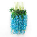 Hanging Simulation Silk Vine Ceiling Decoration Wisteria Leaf Artificial Flower. 