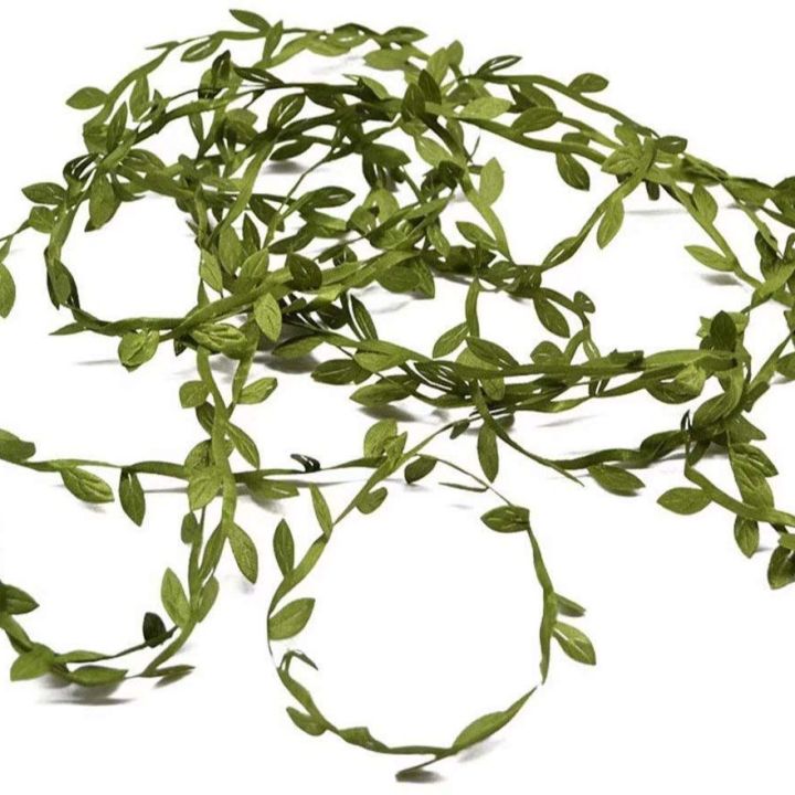 Silk Leaf-Shaped Handmake Artificial Green Leaves - 5 Meter