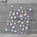 Monja 5D Nail Stickers Cute Embossed Flowers Reliefs Adhesive Decals Floral Leaf Pattern Gel Polish DIY Nail Art Decoration Tool. 