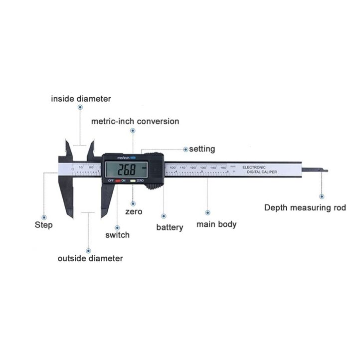 Electronic Digital Caliper High-Precision Measure Instrument Ruler
