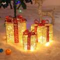 3Pcs Christmas Lighted Gift Boxes for Home Decor Holiday Christmas Tree. 