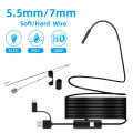 5.5mm/7mm HD 3 in 1 OTG Android Endoscope Camera Borescope IP67 Waterproof Sewer Industrial Mobile Endoscope Piping Endoscopy. 