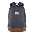 Gear Classic 20L Small Faux Leather Water Resistant Anti Theft Laptop Bag/Backpack for Men/Women (Navy-Tan)(FROM INDIA)NUZ. 