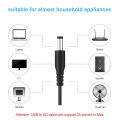 USB To DC Power Cable Universal USB To DC Jack Charging Cable Power Cord with 13 Interchangeable Plug Connectors Adapter. 