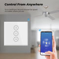 SMATRUL - Tuya Smart Fan Touch Switch - Timer Control Regulator Switch - 110-220V - Work for Alexa Google Home. 