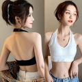 【hot】 Women Backless Vest Sexy Bra Halter Wire Free Sport Bra Suspender Solid Lingerie Female Tops Beautiful Back Wire Free Sports Bra. 