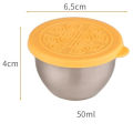 Portable 50ML Sauce Cup 304 Stainless Steel Reusable Storage Containers Sealed Lid Leak-proof Dipping Dish Food Storage. 